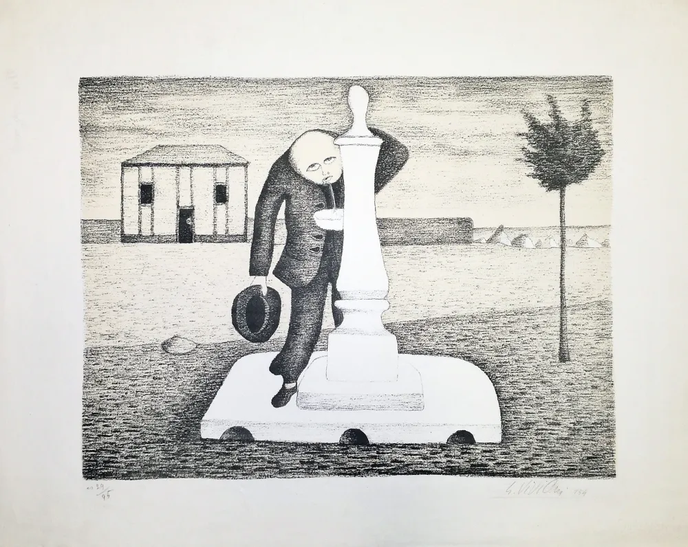 石版画 Viviani - Il bevitore d'acqua