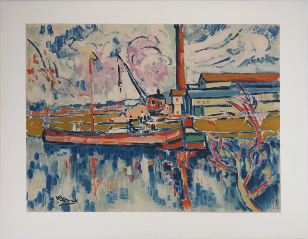 石版画 Vlaminck - La Seine vers Chatou