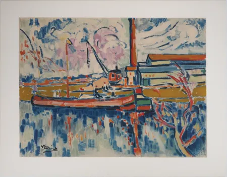 石版画 Vlaminck - La Seine vers Chatou