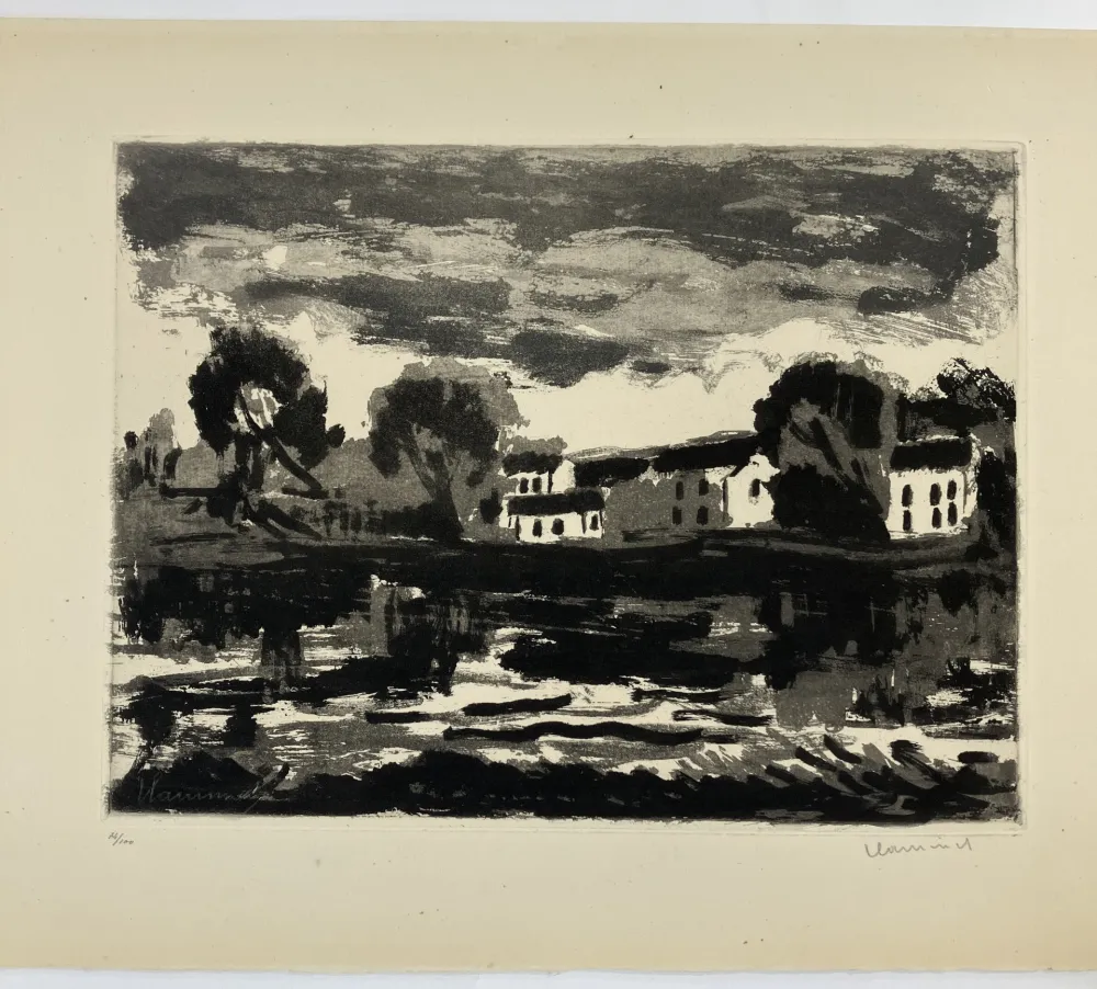 飞尘腐蚀法 Vlaminck - L'Oise à Cergy, 1924