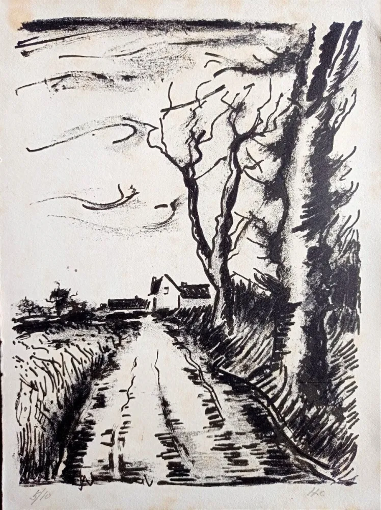 版画 Vlaminck - Maurice de Vlaminck - Chemin de Manou, 1956 (Tete qui Tourne)