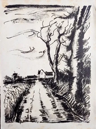 版画 Vlaminck - Maurice de Vlaminck - Chemin de Manou, 1956 (Tete qui Tourne)