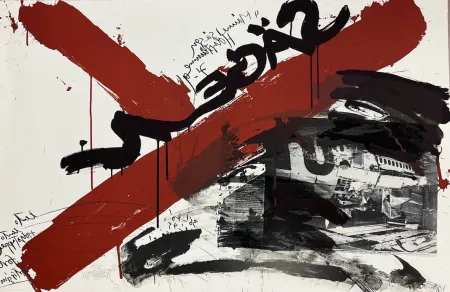 石版画 Vostell - Le Cri V