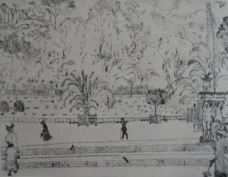 版画 Vrieslander - Jardin du Luxembourg