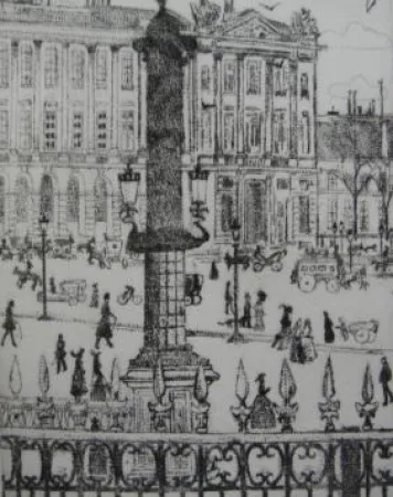 版画 Vrieslander - Place de la Concorde