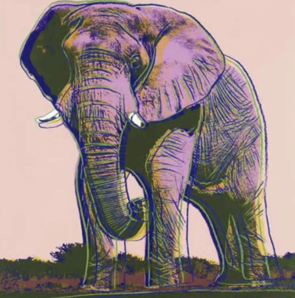 丝网印刷 Warhol - African Elephant, Endangered Species Series (FS II.293)