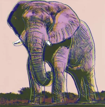 丝网印刷 Warhol - African Elephant, Endangered Species Series (FS II.293)