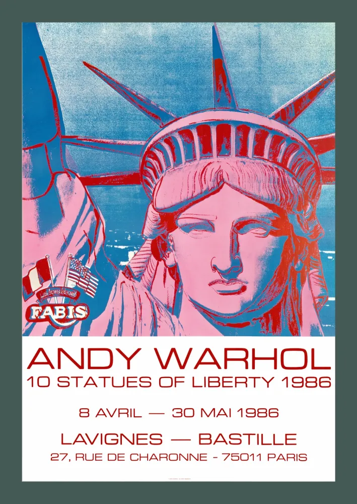 石版画 Warhol - Andy Warhol: '10 Statues Of Liberty' 1986 Offset-lithograph