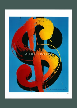 石版画 Warhol - Andy Warhol: 'Dollar Sign (One)' 1998 Offset-lithograph 