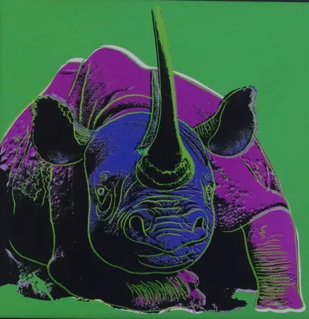 丝网印刷 Warhol - Black rhinoceros