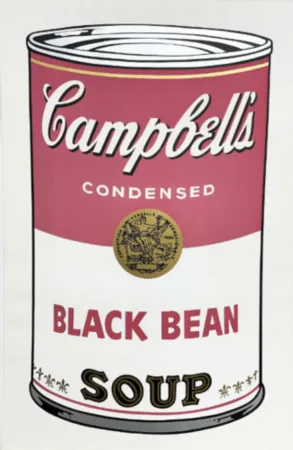 丝网印刷 Warhol - Campbell's Soup Can I: Black Bean