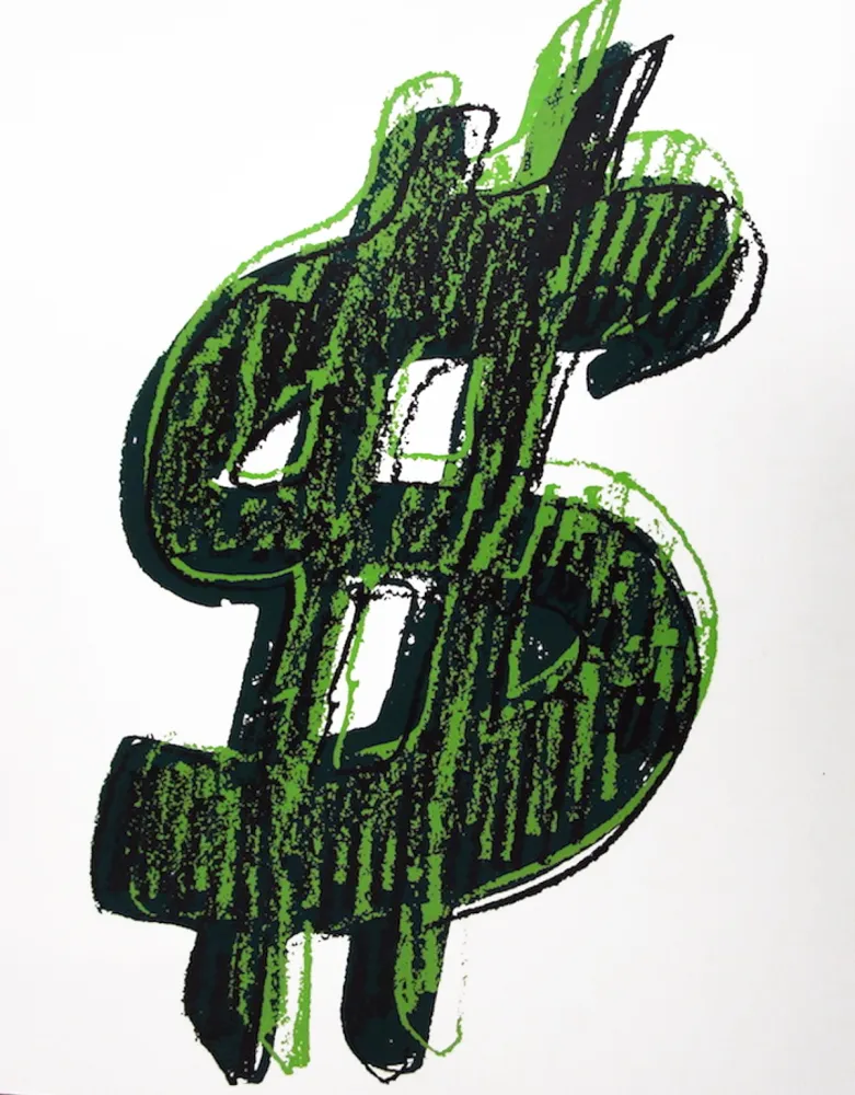 丝网印刷 Warhol - Dollar Sign, Green (FS II.278)