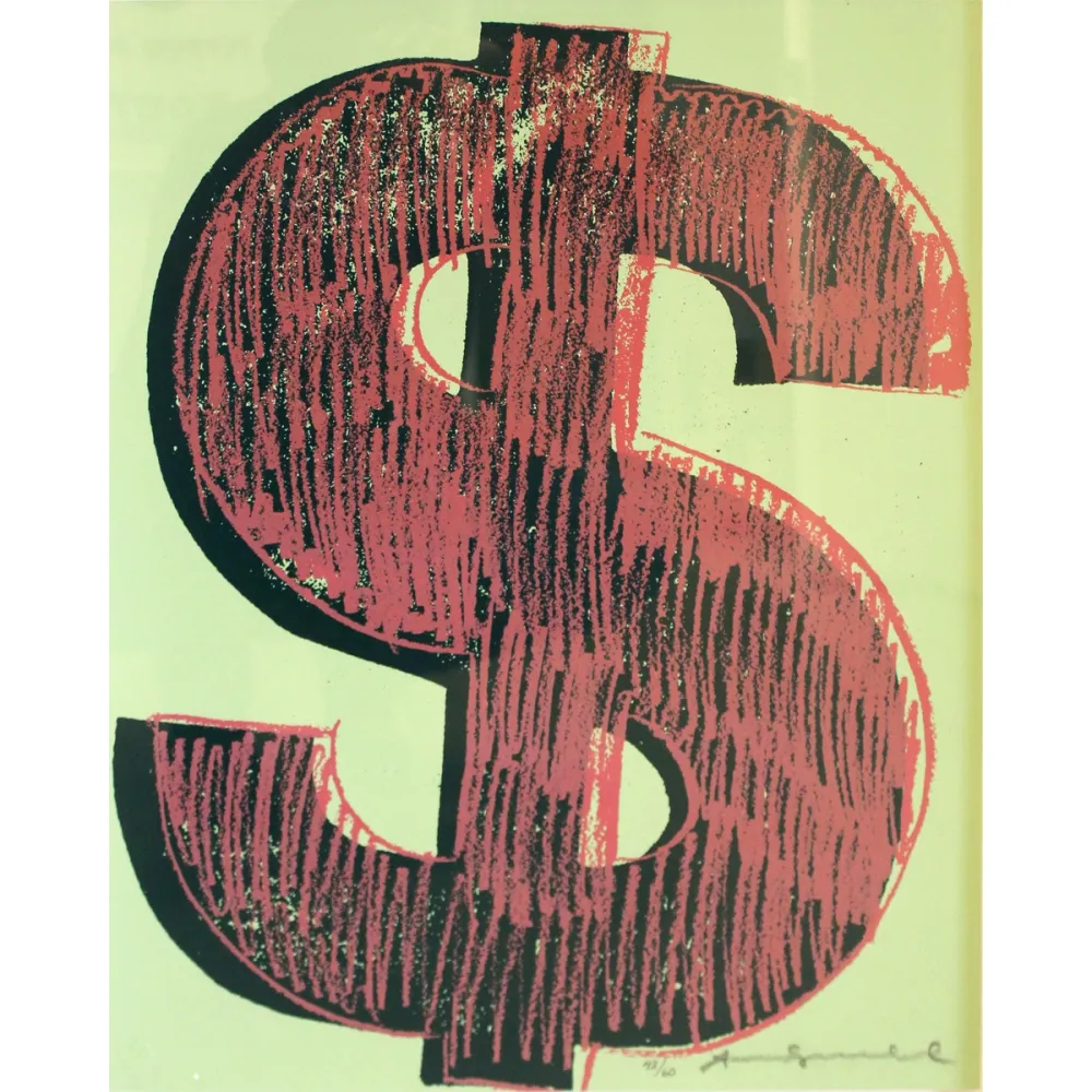 丝网印刷 Warhol - Dollar Sign, Red (FS II.274)