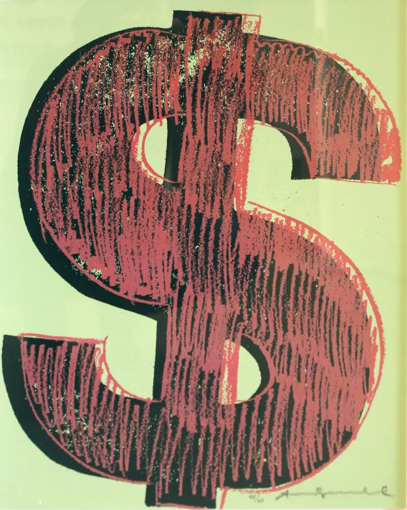丝网印刷 Warhol - Dollar Sign, Red (FS II.274)
