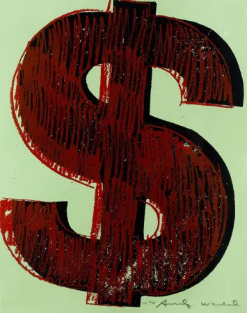 丝网印刷 Warhol - Dollar Sign, Red (FS II.274)