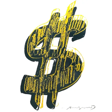 丝网印刷 Warhol - Dollar Sign, Yellow (FS II.278)