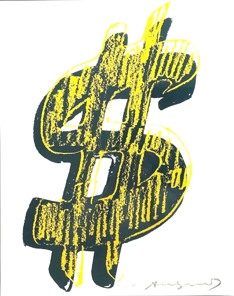 丝网印刷 Warhol - Dollar Sign, Yellow (FS II.278)