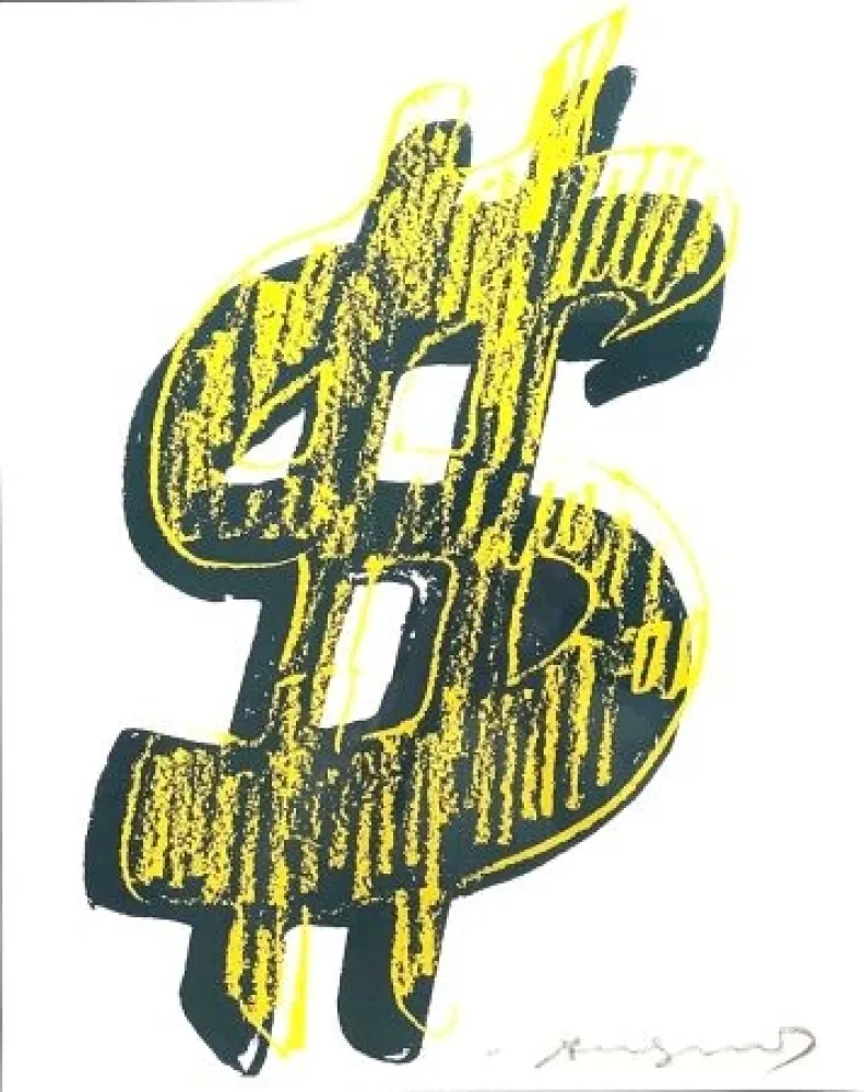 丝网印刷 Warhol - Dollar Sign, Yellow (FS II.278)