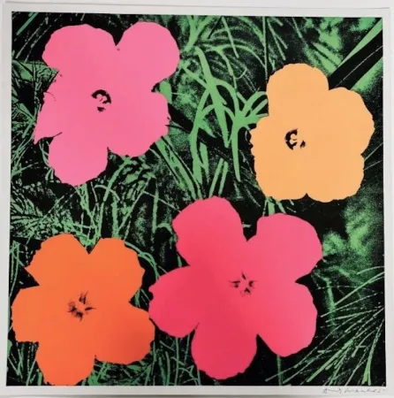 石版画 Warhol - Flowers