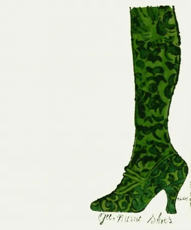 石版画 Warhol - Gee, Merrie Shoes (Green)