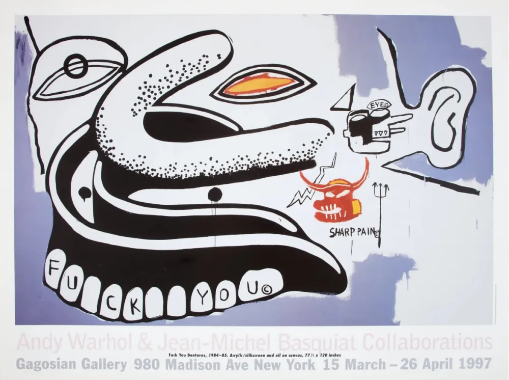海报 Warhol - Jean-Michel Basquiat - Fuck You Dentures