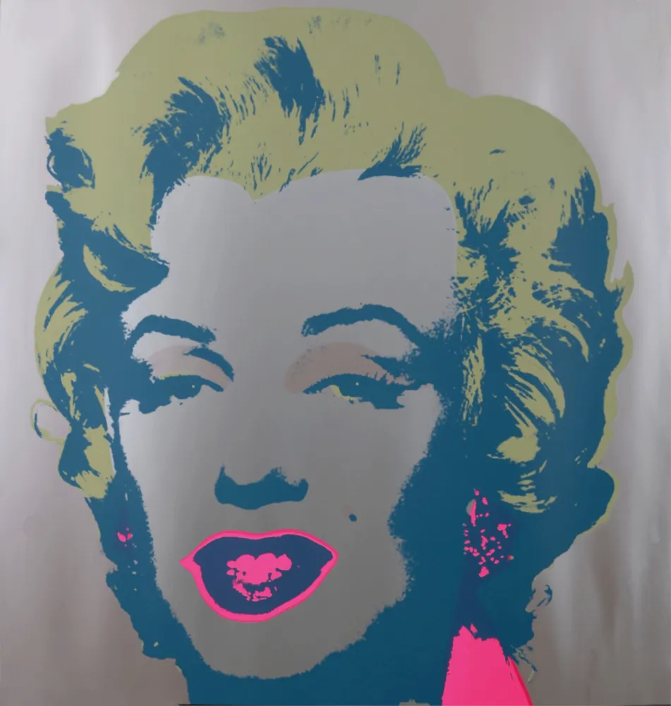 丝网印刷 Warhol - Marylin (#A), c. 1980 - Very large silkscreen enhanced with silver ink