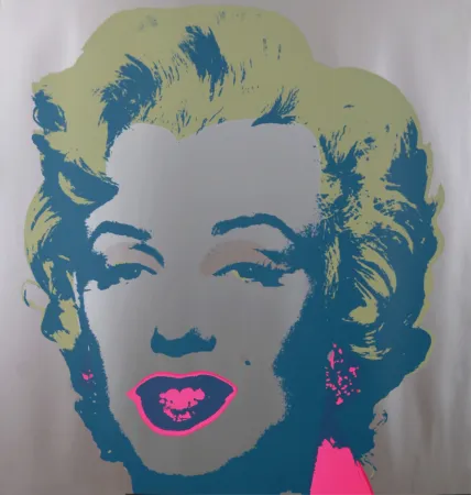 丝网印刷 Warhol - Marylin (#A), c. 1980 - Very large silkscreen enhanced with silver ink