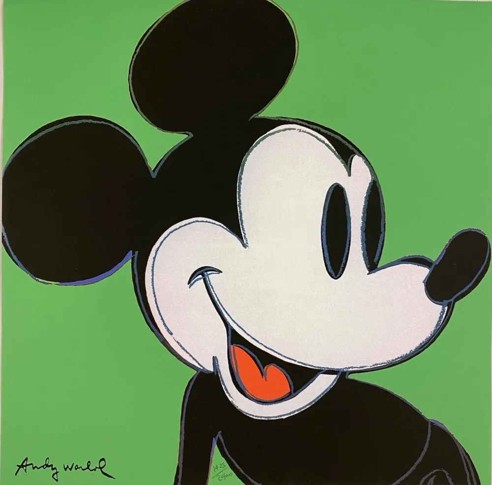 胶版印刷 Warhol - Mickey Mouse (Green)