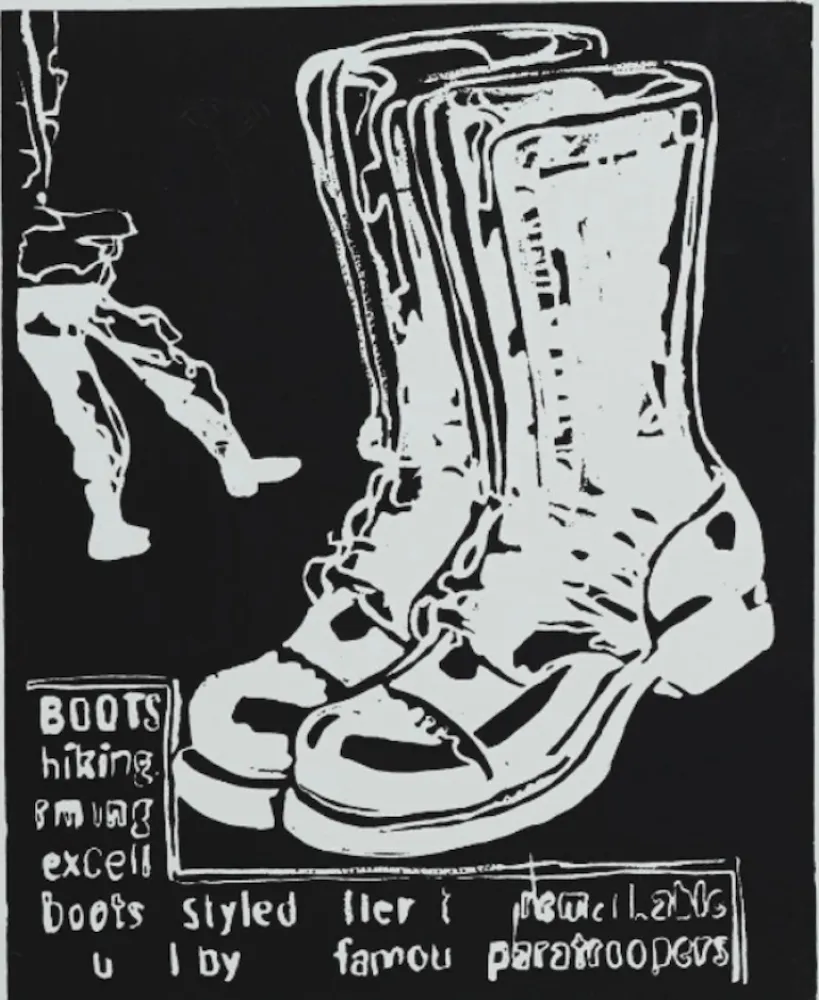 丝网印刷 Warhol - Paratrooper Boots Negative