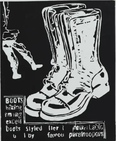 丝网印刷 Warhol - Paratrooper Boots Negative