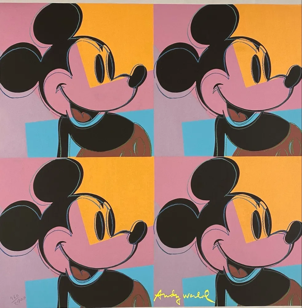胶版印刷 Warhol - Quadrant Mickey Mouse