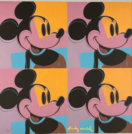胶版印刷 Warhol - Quadrant Mickey Mouse