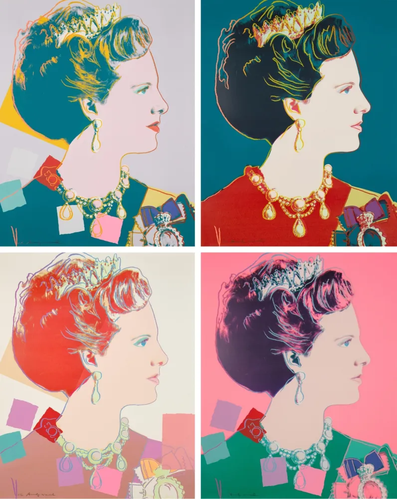 丝网印刷 Warhol - Queen Margrethe II Of Denmark Complete Portfolio (Reigning Queens)