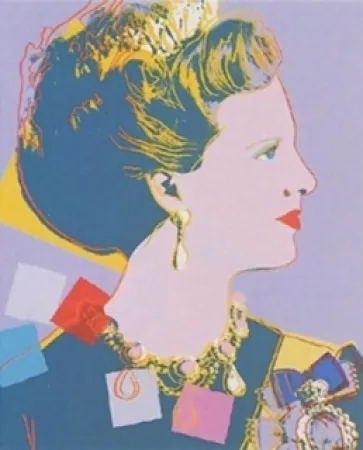 丝网印刷 Warhol - Queen Margrethe II of Denmark, Purple (FS II342) by Andy Warhol 