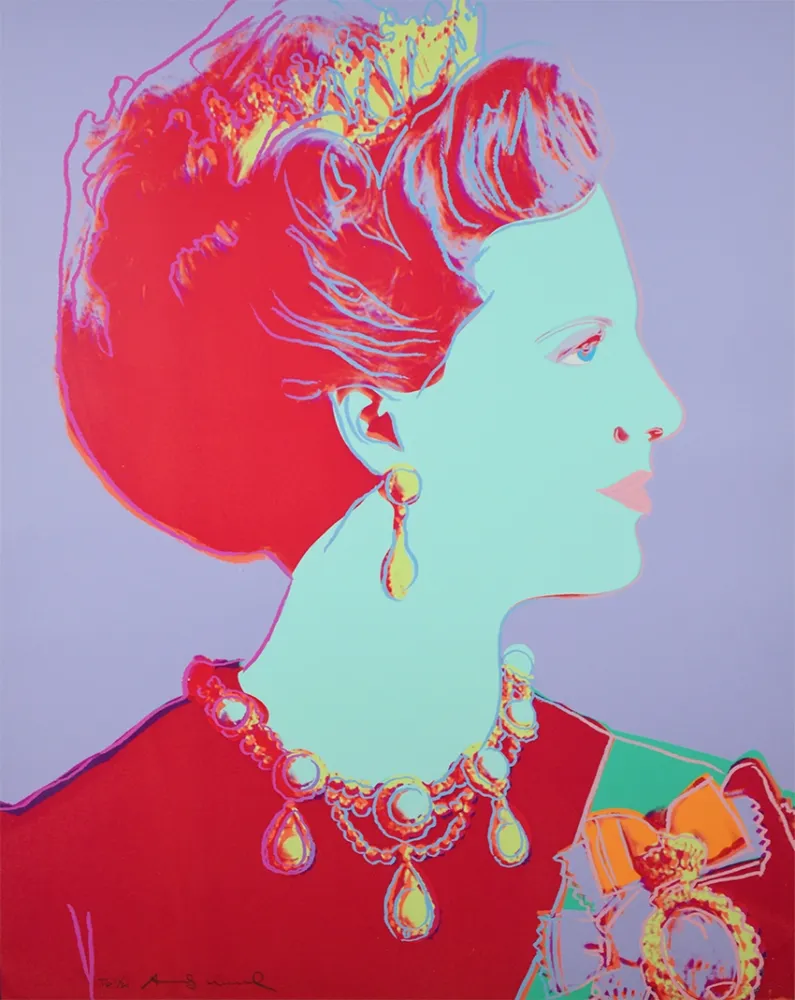 丝网印刷 Warhol - Reigning Queens Series, Queen Margrethe II of Denmark (Violet)