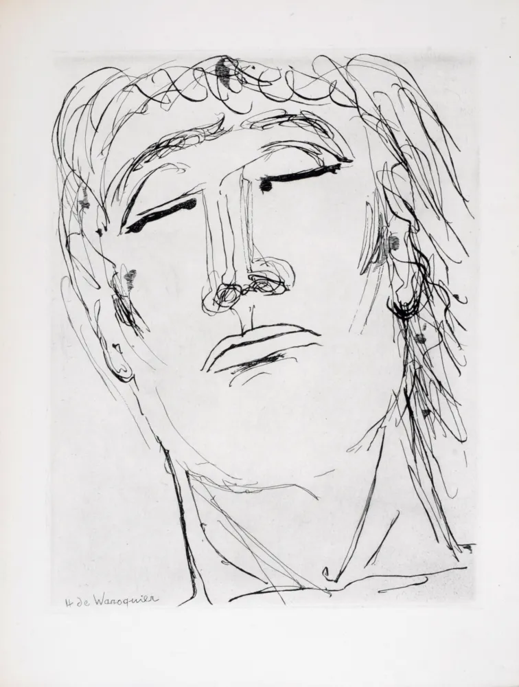 蚀刻版画 Waroquier - Figure sereine, 1946