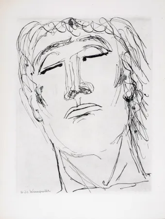 蚀刻版画 Waroquier - Figure sereine, 1946