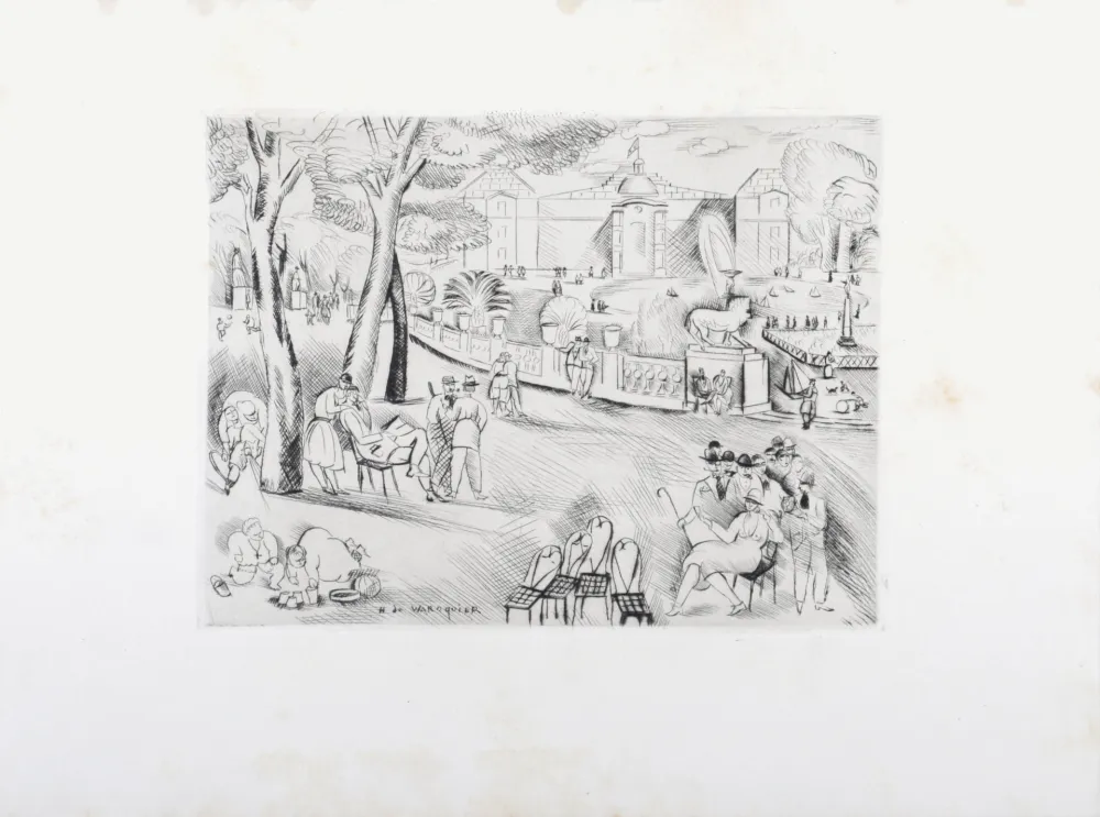 版画 Waroquier - Jardin du Luxembourg