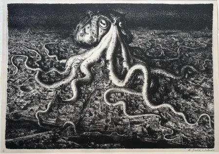 石版画 Weber - Die große Lähmung / The Great Paralysis
