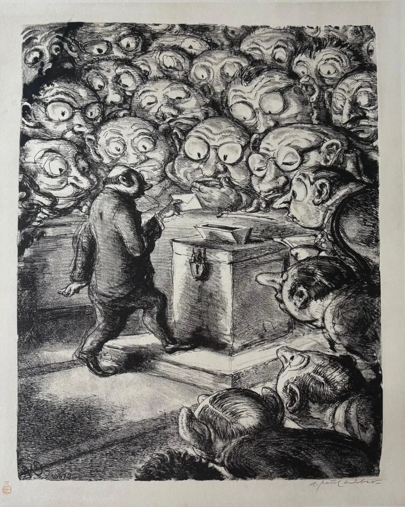 石版画 Weber -  Die Stimme des Gewissens