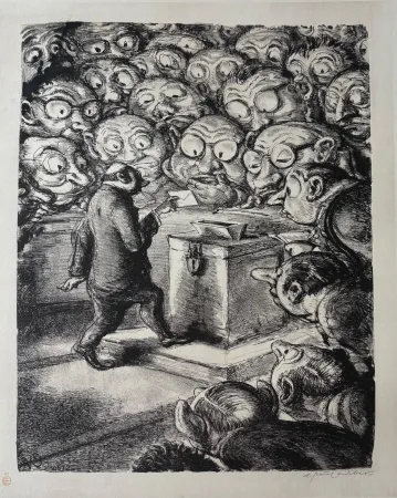 石版画 Weber -  Die Stimme des Gewissens