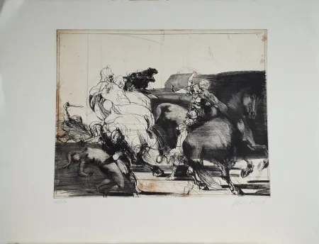 蚀刻版画 Weisbuch - Chevaliers