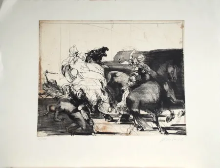 蚀刻版画 Weisbuch - Chevaliers