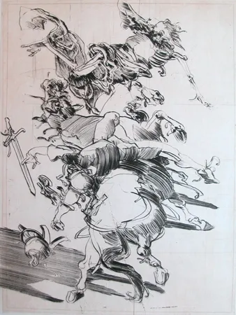 版画 Weisbuch - LA MORT ET LE CAVALIER