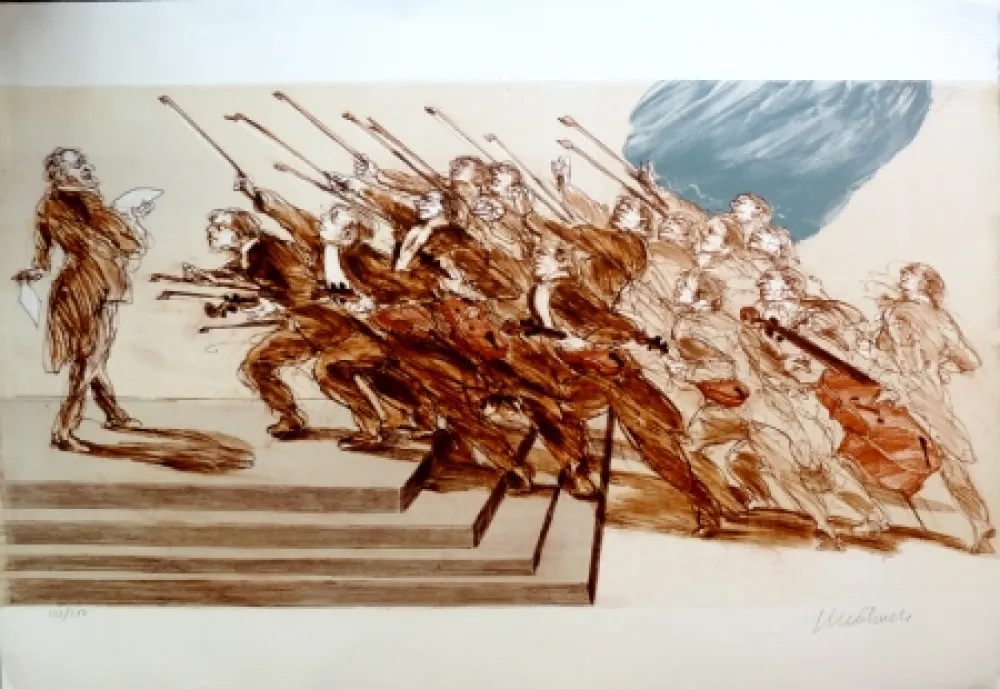 石版画 Weisbuch - Le serment des Violonistes 