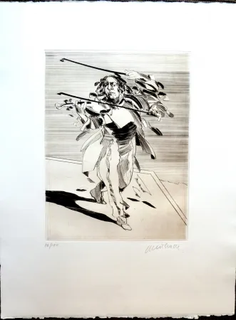 版画 Weisbuch - Le Violoniste 