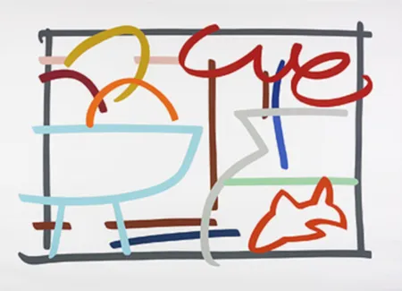 丝网印刷 Wesselmann - Fast sketch Still life with fruit & goldfish
