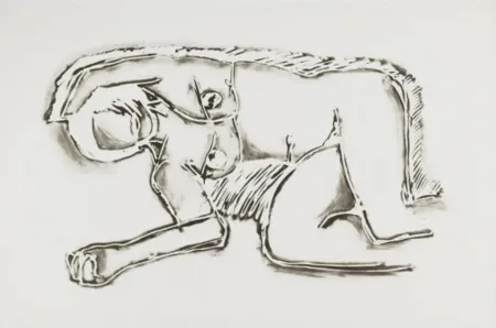 石版画 Wesselmann - Monica Lying on Her Side with Scribble