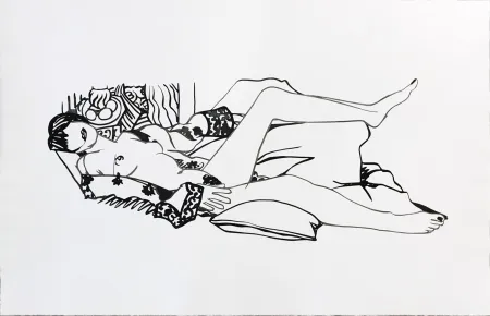 飞尘腐蚀法 Wesselmann - Monica Nude with Purple Robe