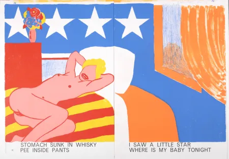 石版画 Wesselmann - Stomach Sunk in Whisky Pee Inside Pants